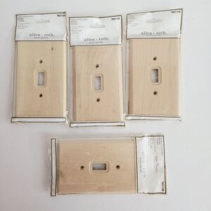 Allen + Roth Wood Square Wall Plates Unfinished Light Switch Covers #0021126 (4)